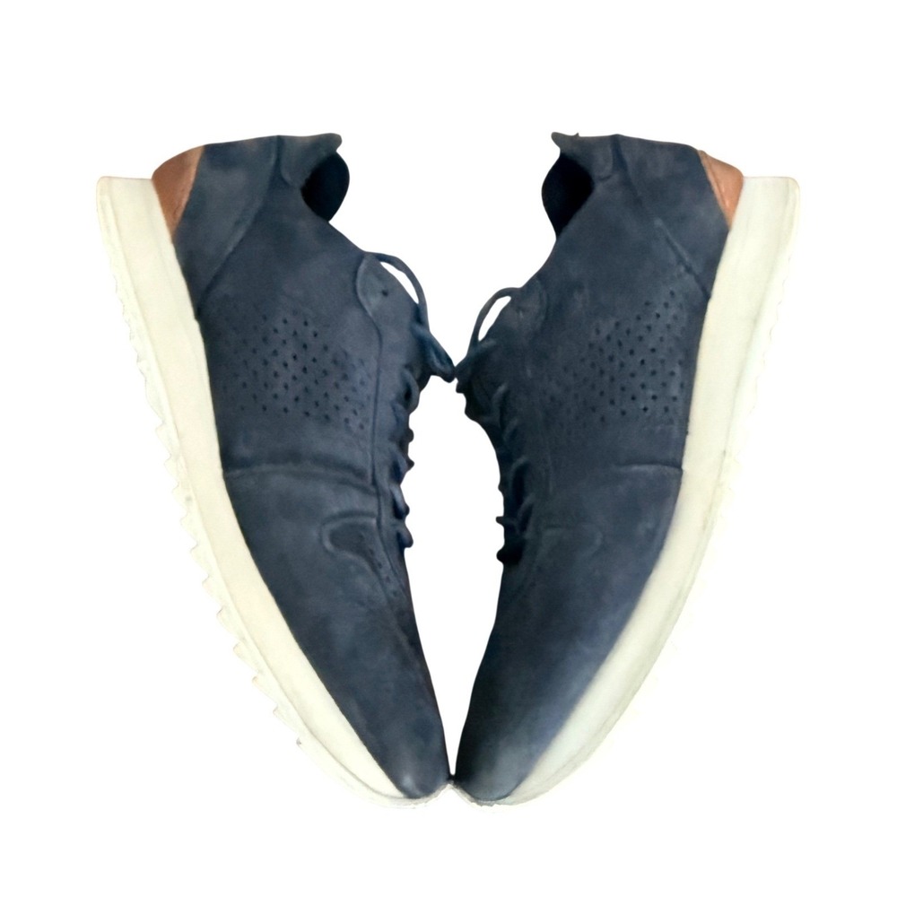 Frye Mens Black Kim‎ Runner Perforated Leather Low Top Sneakers Shoes Size 9.5